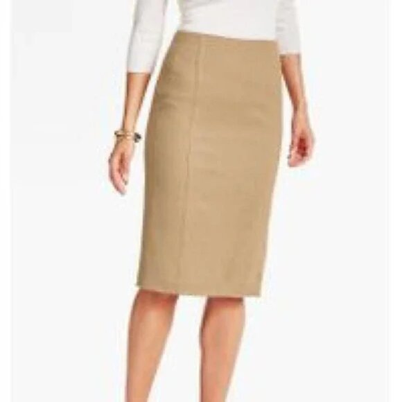 Talbots luxury Tan 100% camel hair pencil skirt size 8 Made in Italy - Picture 1 of 7